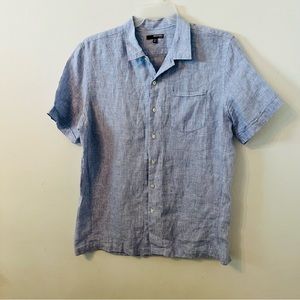 Murano Men’s 100% Linen Button Up Fitted Shirt XL